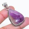 Natural Sage Amethyst Gemstone 925 Sterling Silver Jewelry Pendant 1.81" AP-15482