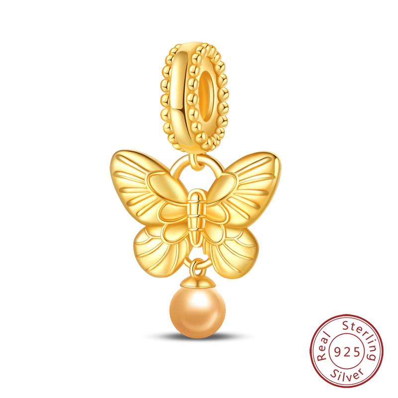 100% Copper Exquisite Cubic Zircon Butterfly Bee Ladybug Charms Bead Fit Qikaola Original Bracelet Fine Diy Jewelry