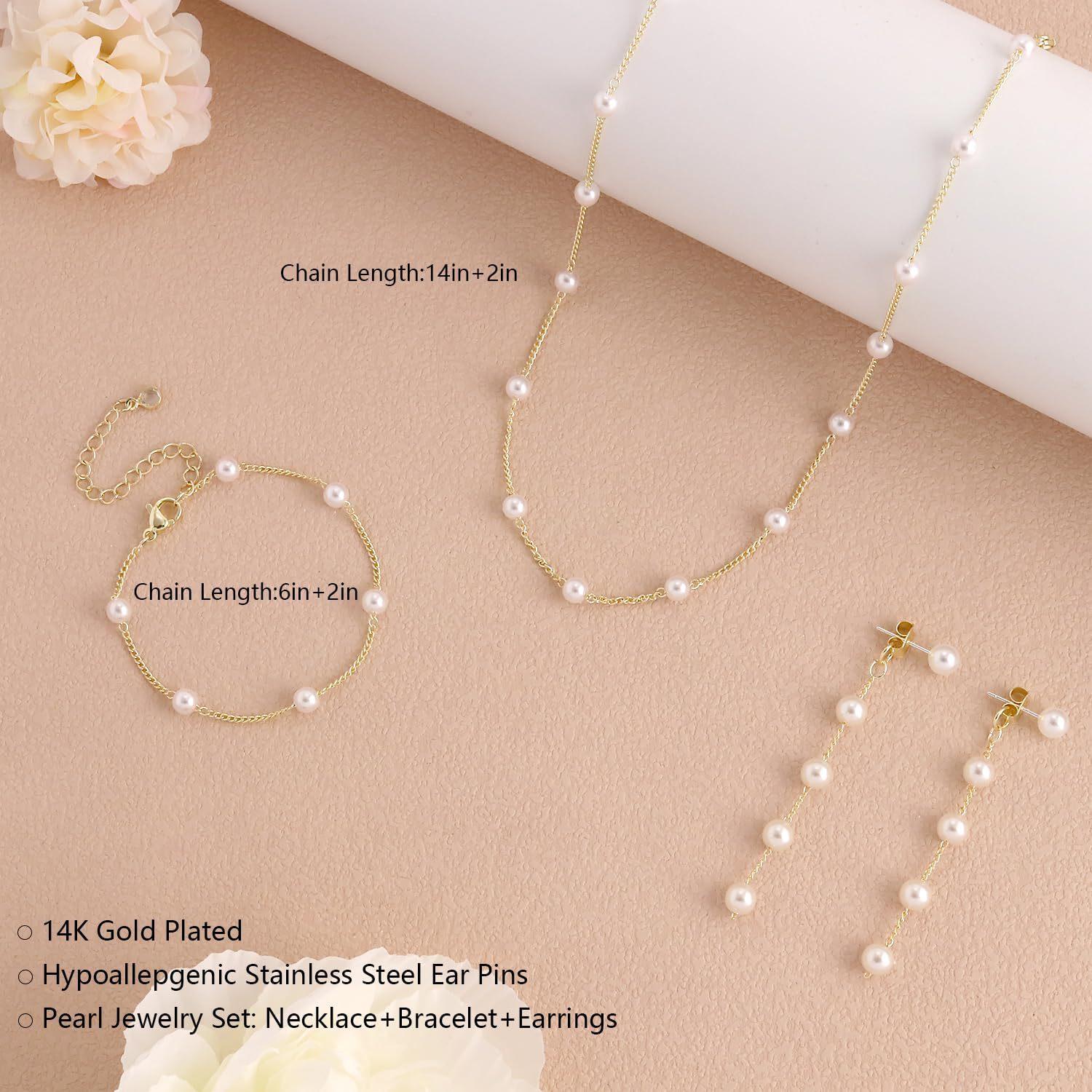 Brass real gold electroplated European and American, double-layer stacked pearl necklace neck chain collarbone chain niche pendant