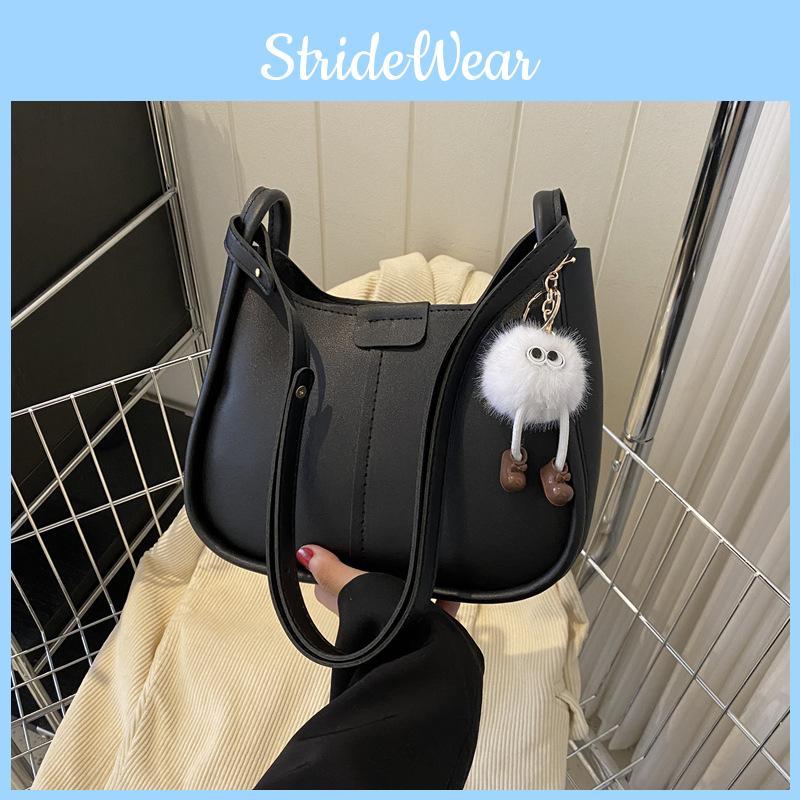 Stylish Women's Shoulder Bag Chic Winter Fashion Large Capacity Tote In Black White Brown