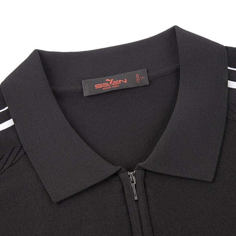 SEVEN Men's Yilite Stripe Jacquard Short Sleeve Polo Shirt