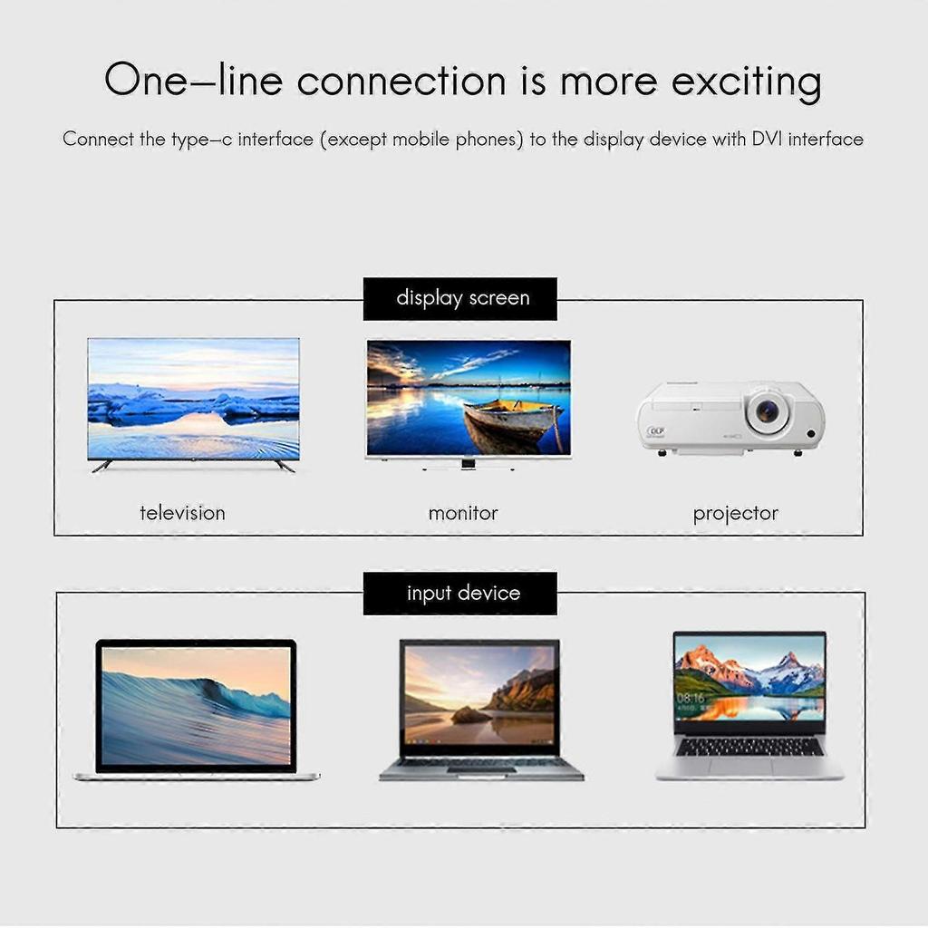 Usb Type C To Dvi Cable Usb Type C To Dvi 24+1 Adapter 4k 30hz (6ft/1.8m) For 3 For 2017/2016 Pro-hy