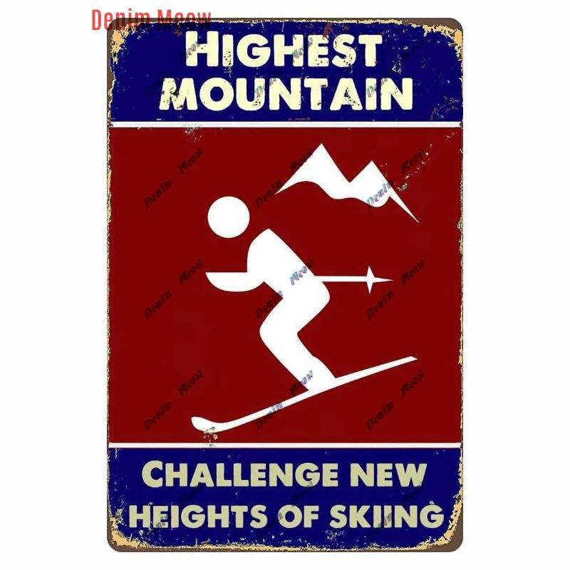 Vintage Ski Patrol Metal Poster, Retro Apres Skiing Tin Sign, Outdoor Winter Sports, Ski Team Printing Decoration, Plates, WY262