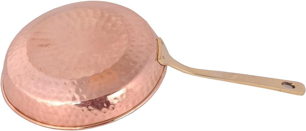 TreegoArt Pure Copper Frying Pan, Tadka Pan, Cooking, Serving Utensils, for Home and Hotel, Restaurant, Kitchenware, 350 ml