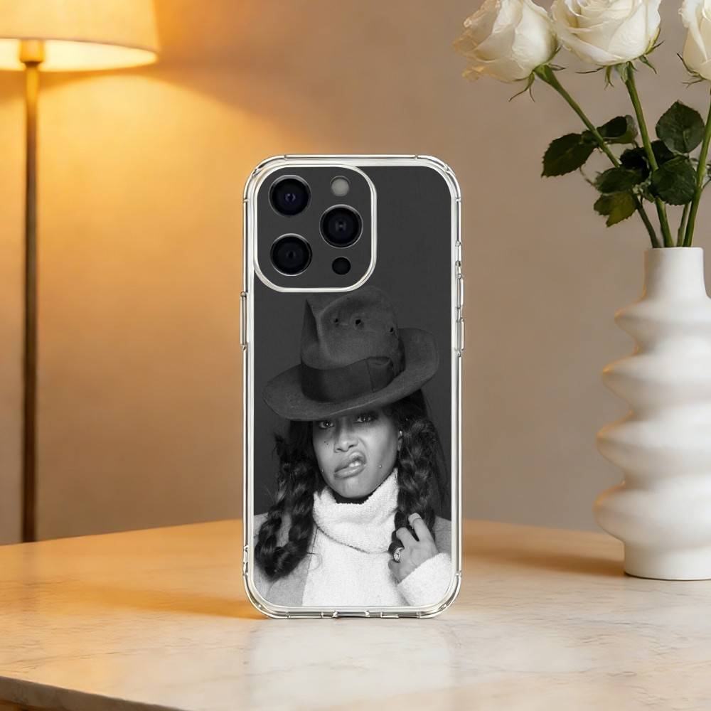 Erykah Badu Phone Case For iPhone 17 16 15 14 13 12 11 Mini Pro Max Plus Transparent Cover