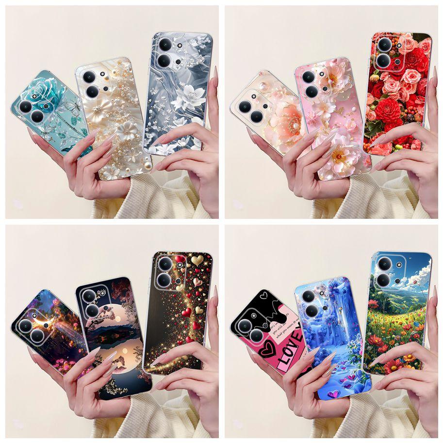 For Xiaomi Redmi 15C 5G Case 2025 Popular Flower Soft Silicone Transparent TPU Phone Cover For Redmi15C 5G Poco C85 173mm Bumper