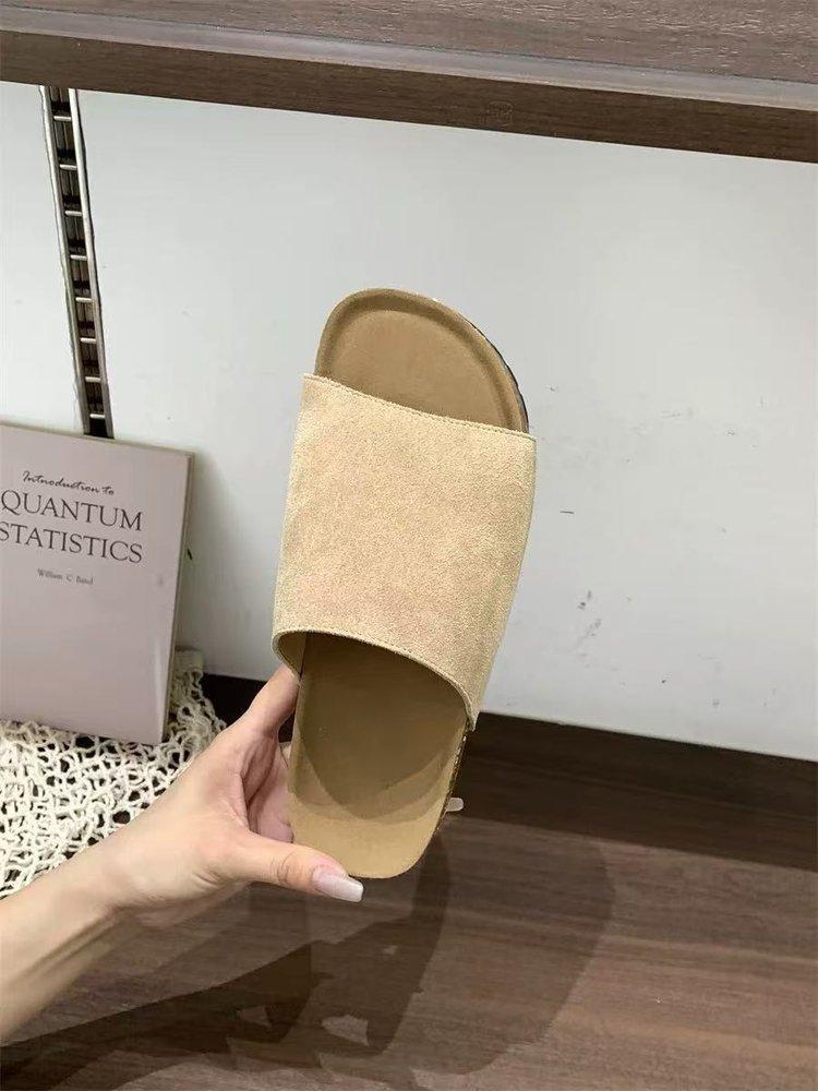 Modne letnie damskie klapki korkowe, plus size, z odkrytymi palcami, płaskie sandały dla kobiet, wygodne i antypoślizgowe