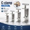 1pc 304 Stainless Steel C-clamp Adjustable Fixed Holder Clip Square Clamp  Hardware Fasteners