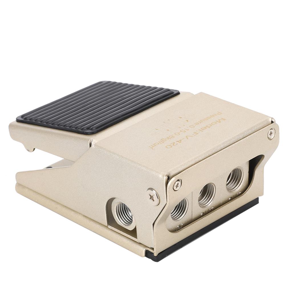 Pneumatic Foot Pedal Valve Aluminum Alloy 2-Position 4-Way FV420 0-0.8Mpa G1Celsius4in