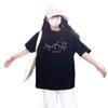 Black Short-sleeved T-shirt Women's Pure Cotton New Popular Loose Half-sleeved Summer Unique Design Beautiful Top