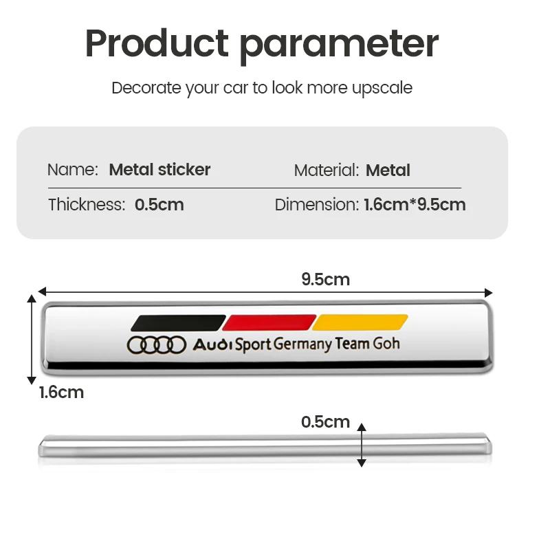 For Audi RS3 3D Metal Car Sticker Badge Case Styling Decoration For Audi RS Q3 Q5 Q7 SQ3 SQ5 SQ7 RSQ3 RSQ5 RSQ7 TT A4 A3 A6 C6 C7 Q2 Sline TT