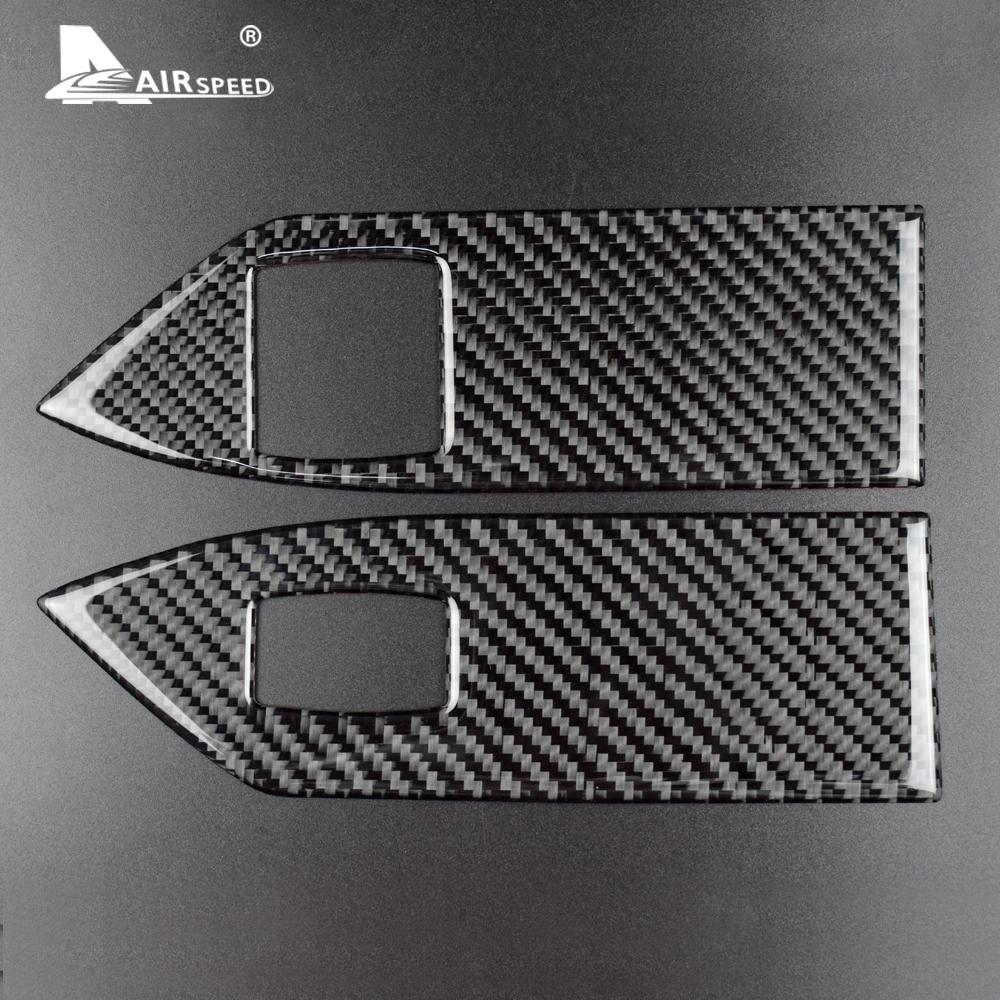 Car Door Window Lift Switch Button Panel Accessories Interior for Ford Mustang GT 2005 2006 2007 2008 2009 Real Carbon