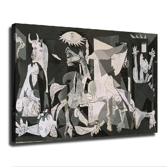 BybiO Pablo Picasso Guernica 1937 Abstract Poster Canvas Painting Print Wall Art Modern Classroom Kitchen Bedroom Room Aesthetics Decor 12L  x 8W