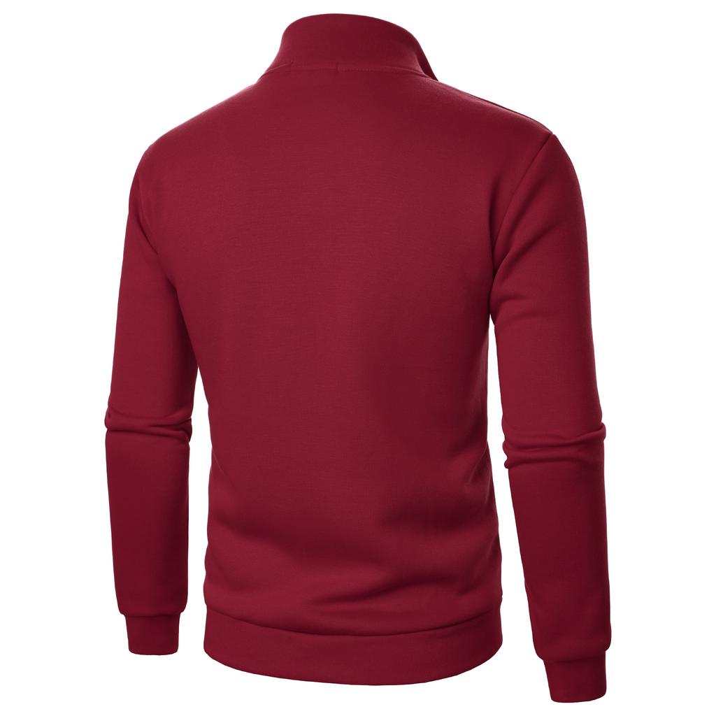 Men's Stand Up Collar Casual Hoodie Men's Solid Color Fashionable Men's Pullover Hoodie