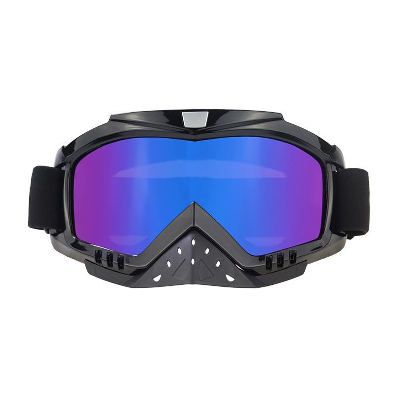 Cycling Protective Goggles Windproof Dustproof Outdoor Sports Eyewear Mountain Bike ATV Snowboarding Safety Gear Black Frame with Colored Lens Nose Pad