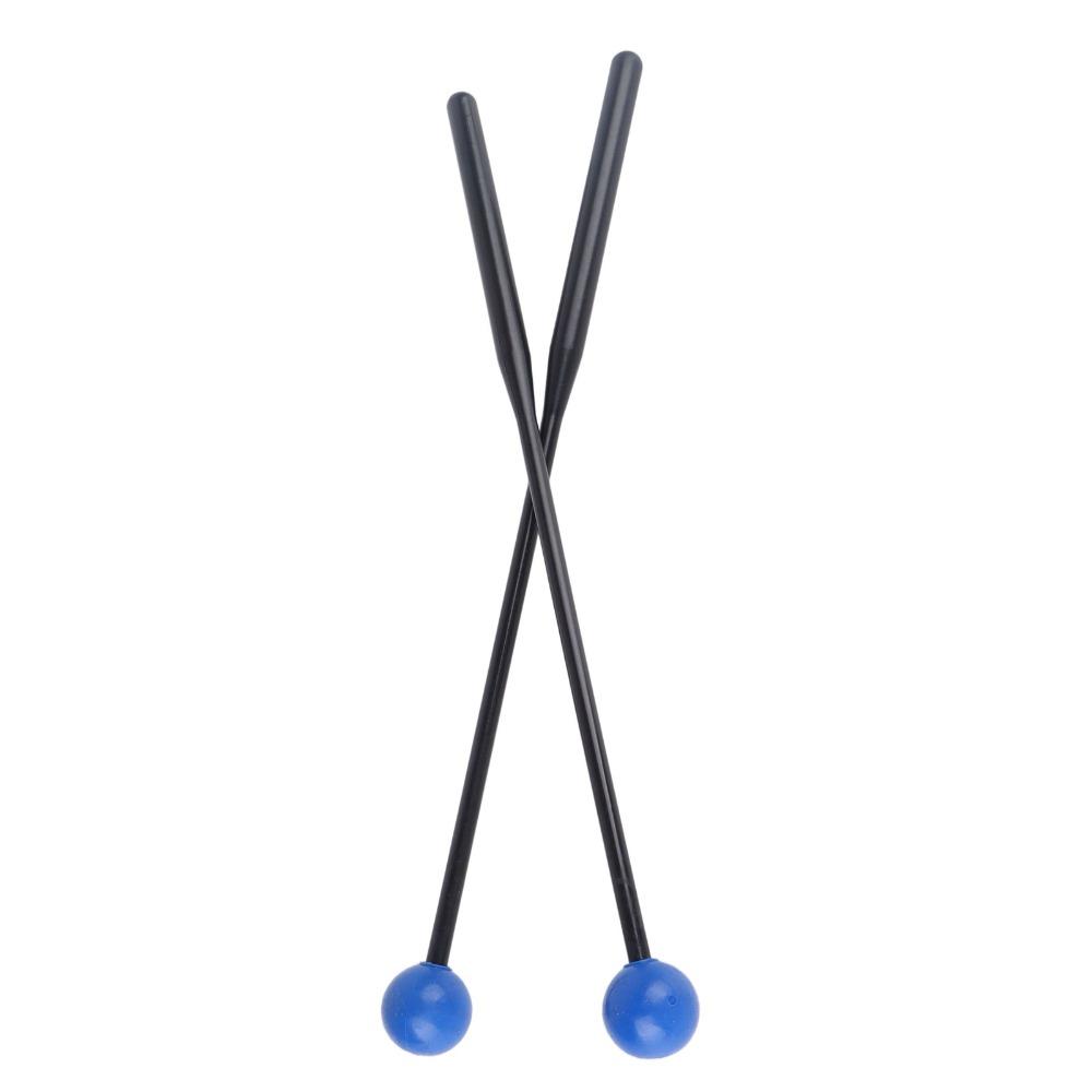 2PCS Black Rod+Blue Head Percussion Mallets Comfortable Grip Instrument Mallets  For Percussion