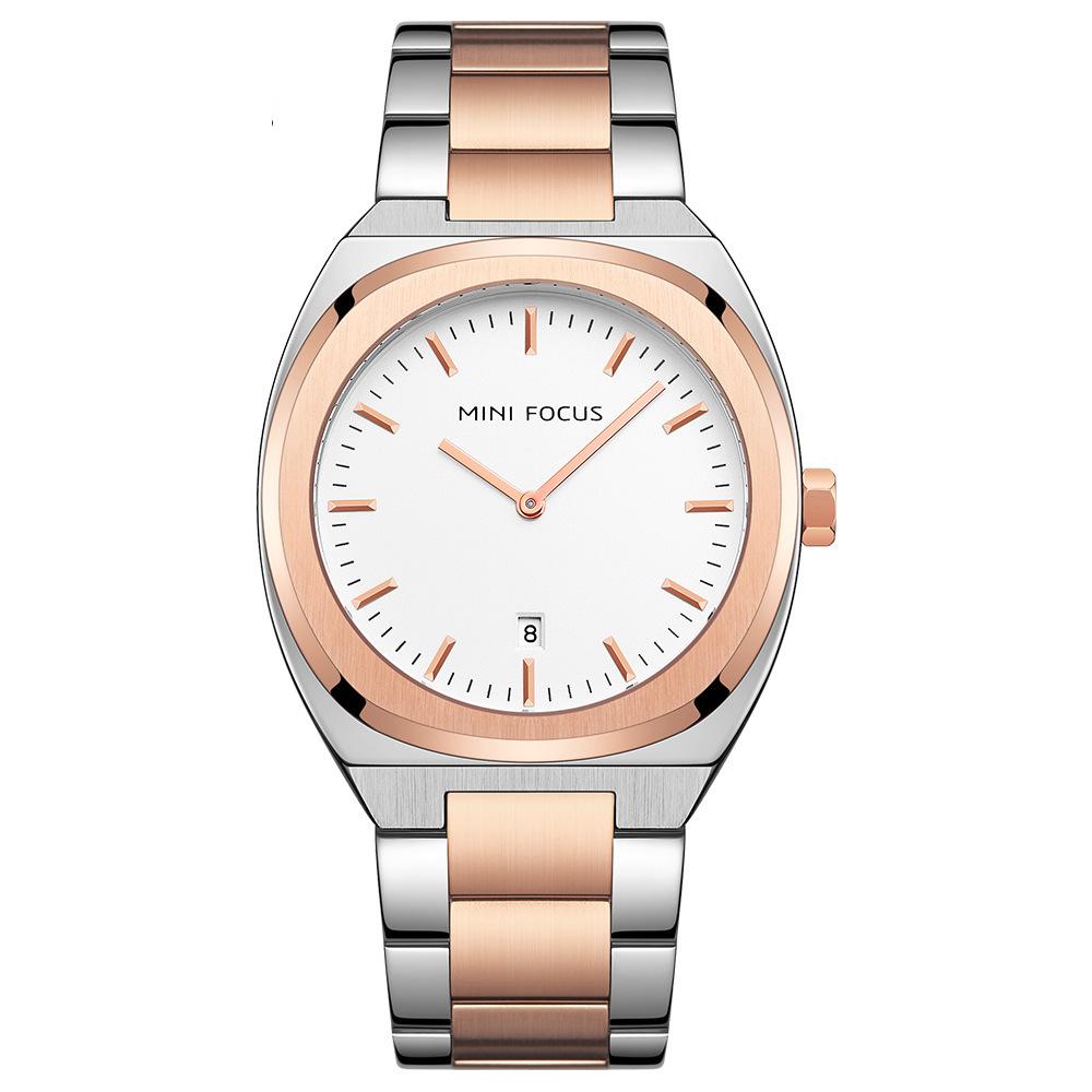 

Модные и стильные мужские часы с японским механизмом, календарем, двойным кругом, водонепроницаемые, стальной браслет