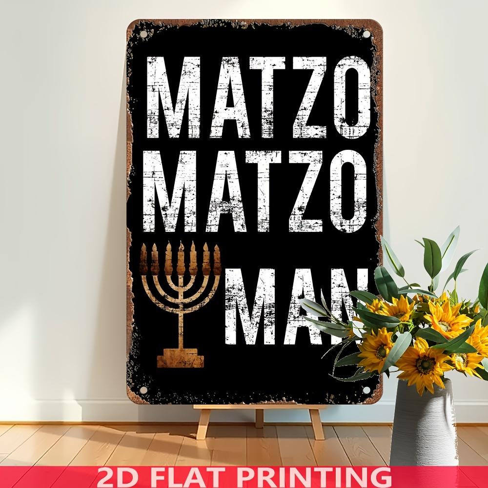 

Matzo Matzo Man Jewish Menorah Vintage Metal Tin Sign Wall Decor 20x30cm（7.8x11.8inch）