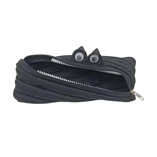 Pencil Case Large Capacity Cartoon Shape One Zipper Stationery Holder Multifunctional School Supplies Organizer чёрный