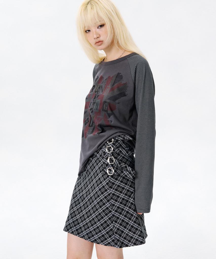 Leoninghai Buckle Point Midi Skirt [Black]
