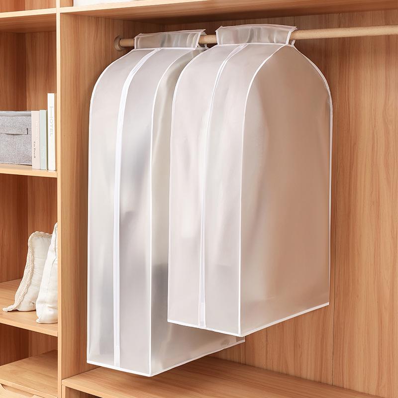 Transparent Dustproof & Moisture-Proof Garment Cover: Washable, Thickened, Widened Hanging Wardrobe Suit Protector
