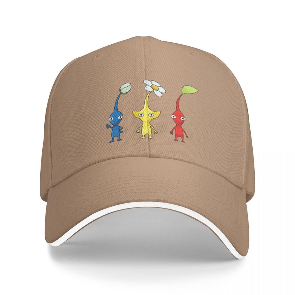 Blue, Yellow and Red Pikmin Sticker Set Baseball Cap Hats Rugby Wild Ball Hat Hats For Unisex Women'S