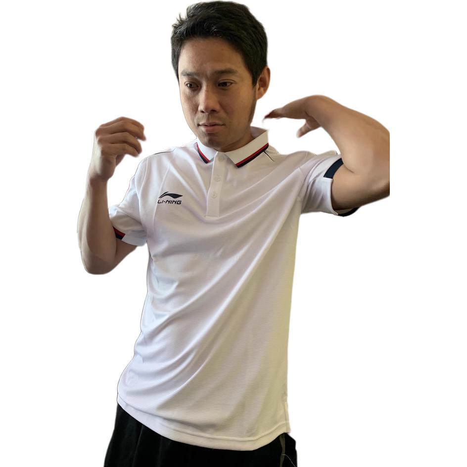 Li Ning Solid Color Polo Shirt Men tops White APLS127-1