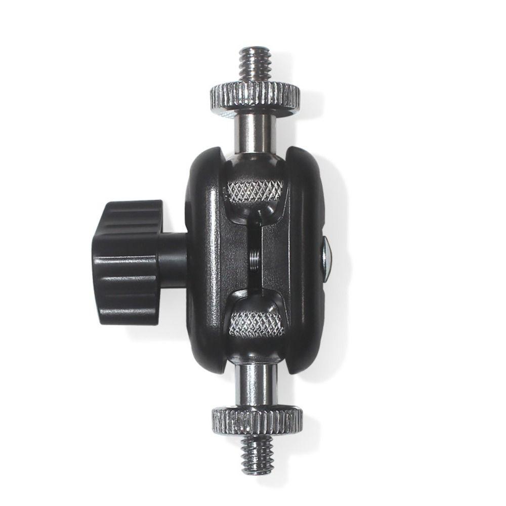 Stable Double Ball Head Bracket 1/4''Screw Action Camera Holder for Camera Monitor Video Light Mic