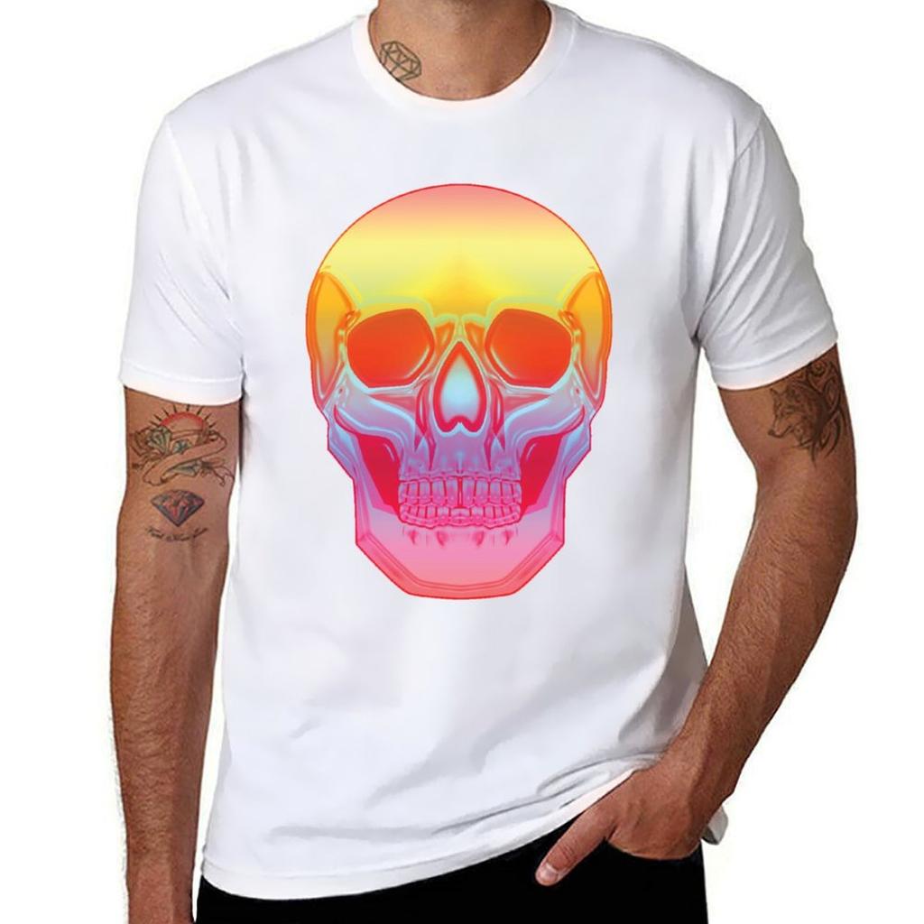 Spectrum Skull Tshirt Comfortable Basic Crew Neck Tee Tshirt