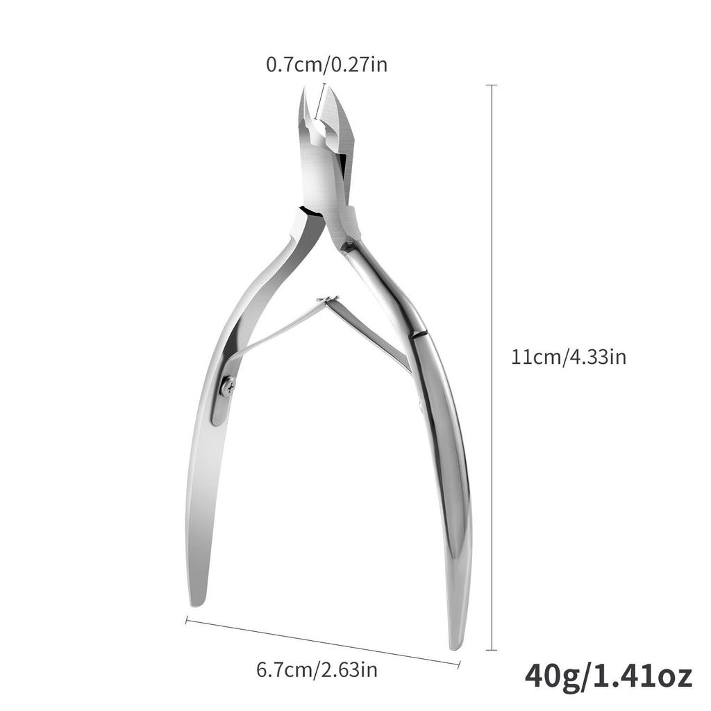 D501 Stainless Steel Cuticle Nipper & Hangnail Remover Set - Gray Manicure Tool