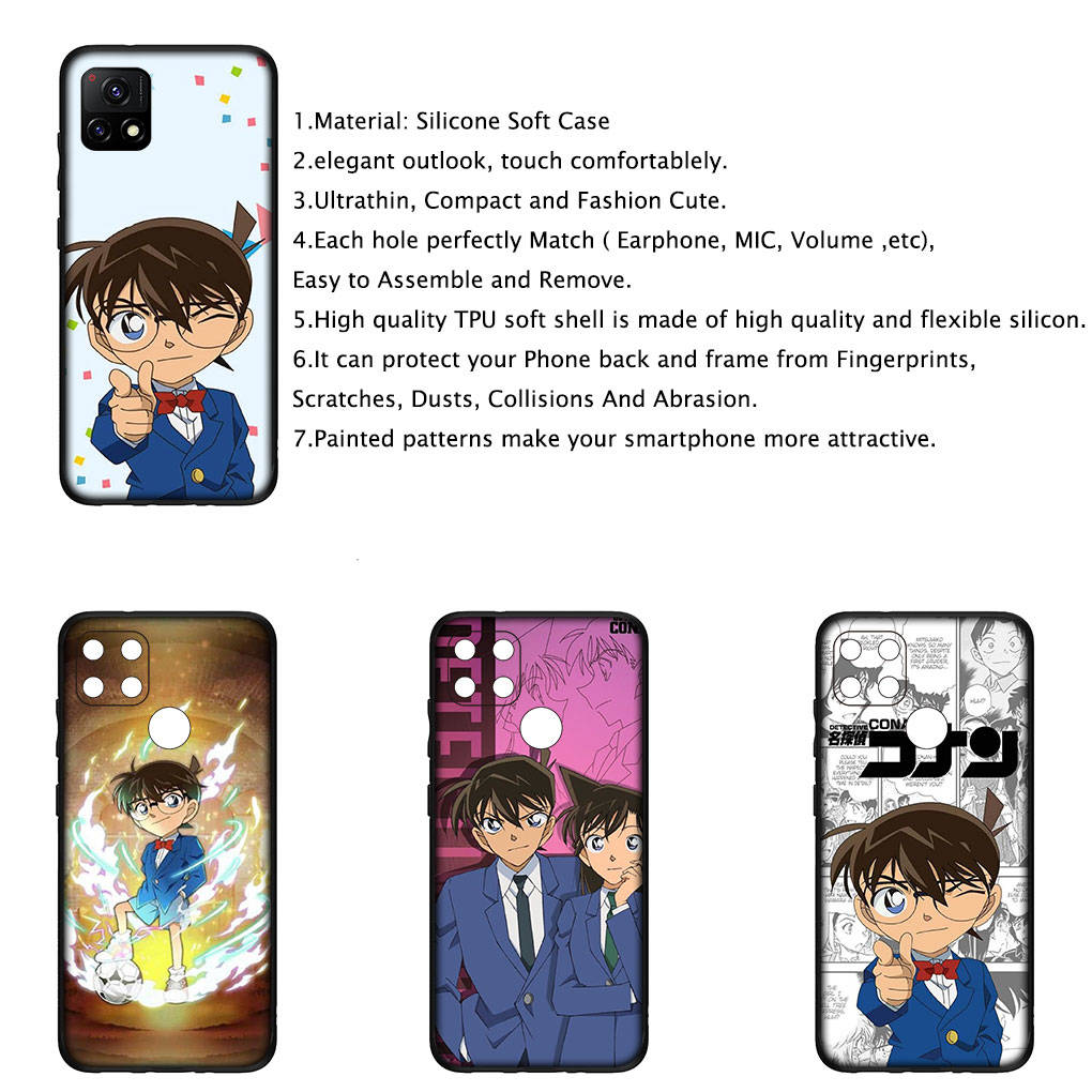 Cover for iPhone 16 15 Xiaomi Redmi Note 14 13 12 11 Pro Max X 8 9 16e Samsung Galaxy S25 S24 S23 Moto A4 OPPO Huawei Anime Detective Conan Phone Case