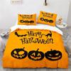 Halloween Pumpkin Horror Festival Bat Bedding Set Boys Girls Twin Queen Size Duvet Cover Pillowcase Bed Kids Adult