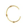Retro Titanium Steel Adjustable C-Shaped Bangle - European & American INS Style Stainless Steel Women's Bracelet
