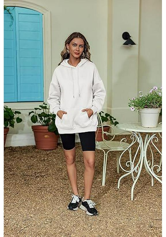 Plus Size Women's Solid Color Drop Shoulder Hooded Sweatshirt with Plus Velvet - Autumn/Winter Collection