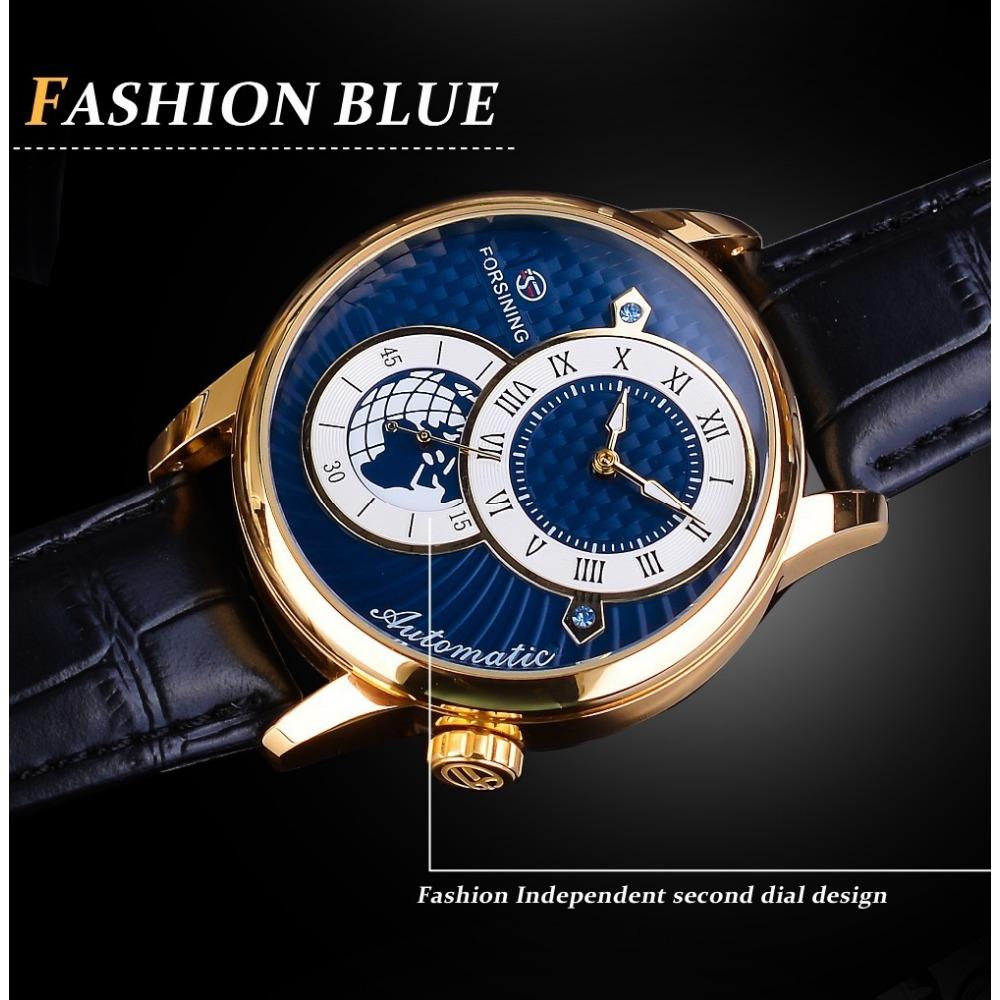 Forsining Stil: Herrenmode, lässig, skelettiert, mechanisches Uhrwerk, automatische mechanische Uhr