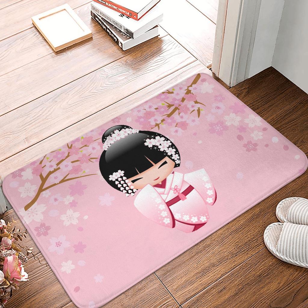 Japanese Sakura Flowers Cherry Blossoms Doormat Mat Anti-Slip Bath Kitchen Bedroom Rug Carpet 40*60cm