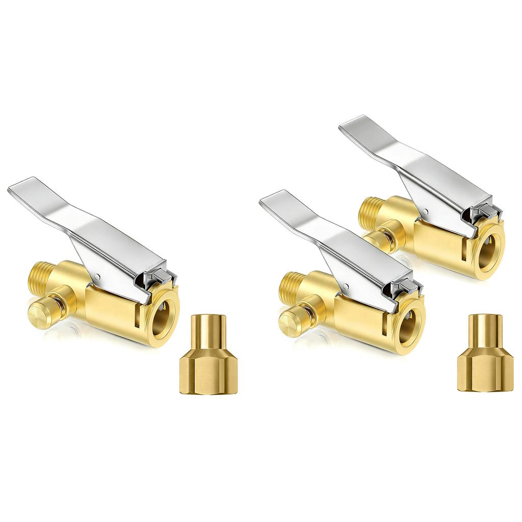 1/2pcs Easy to Use Air Chuck Corrosion Resistant Brass Construction for Valves for Car and Bike Inflation