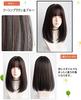 Limakara Wig, Medium Straight, Inner Color, Natural-Looking Wig, Full Wig, Semi-Long, Layered, Women's Wig with Net (Brown or Blue)