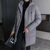 Hooded Cotton-padded Jacket Men's Mid-length Winter Cotton Overcoat Men's Knee-length Thick Down Jacket Plus-size Cotton-padded Jacket