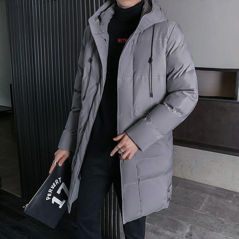 Hooded Cotton-padded Jacket Men's Mid-length Winter Cotton Overcoat Men's Knee-length Thick Down Jacket Plus-size Cotton-padded Jacket