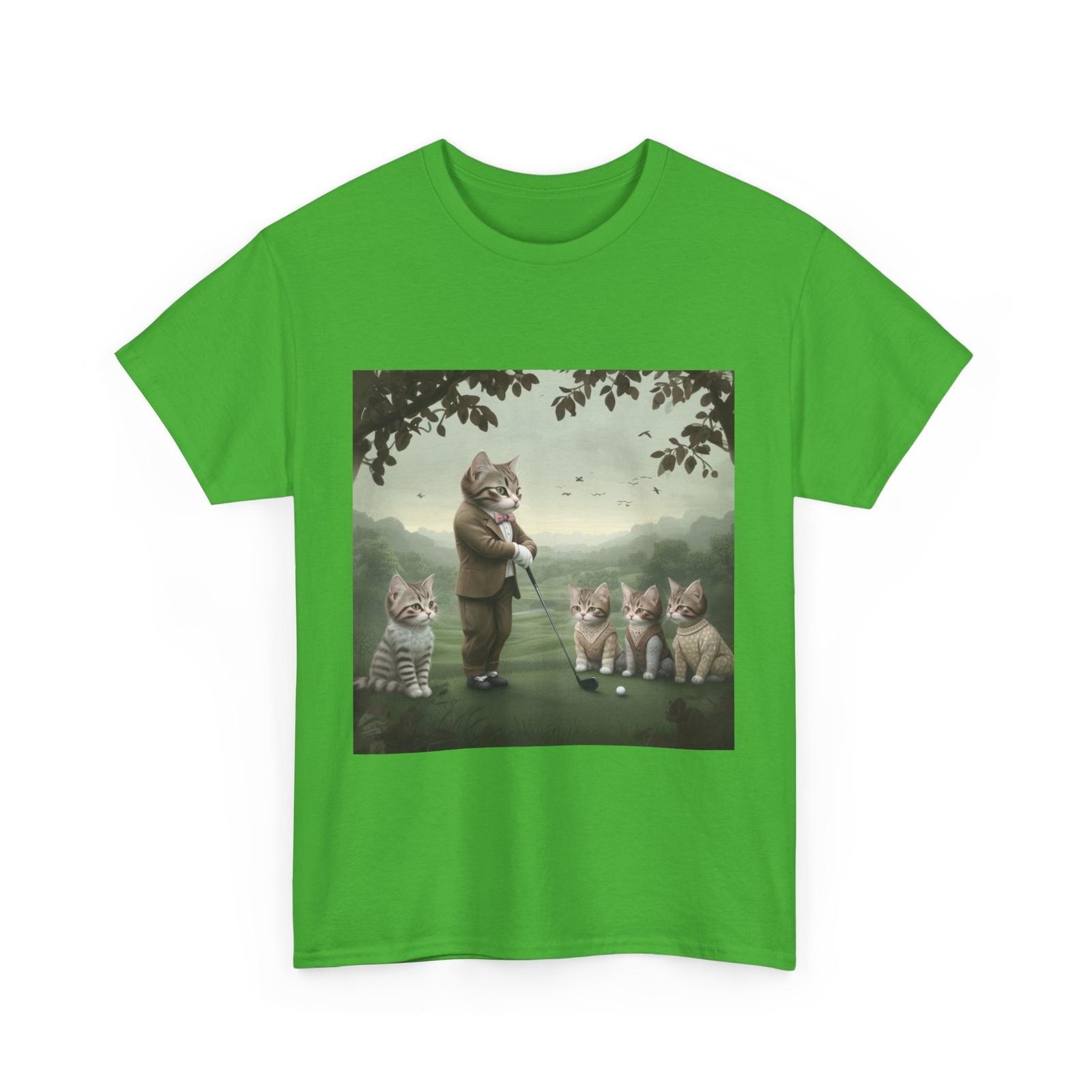 Retro Cat Golfers Whimsical Animal Illustration Tee Golf Lovers Tee Cute Kittens 3XL