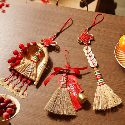 Housewarming Decoration Pendants Moving New Home Decoration Supplies Door Handle Small Broom New Year Spring Festival Hanging Ornaments