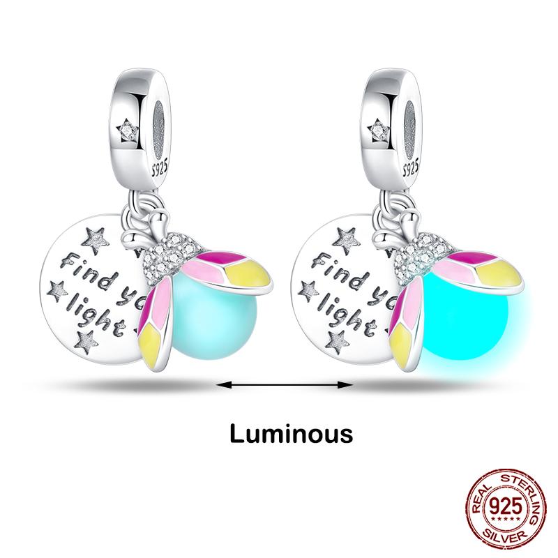 Kupferfarbene Im Dunkeln leuchtende Glühwürmchen Honigbiene Stern Anhänger Perlen Passen Qikaola Original Armbänder Feiner DIY Schmuck Geschenk