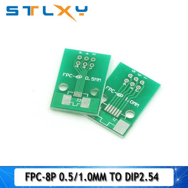 2Pcs SMT Adapter Socket Board Double-Sided 0.5mm 1mm 6 8 10 12 20 40 50 60 Pin DIP 2.54mm FPC/FFC PCB Board Connector DIY Kit