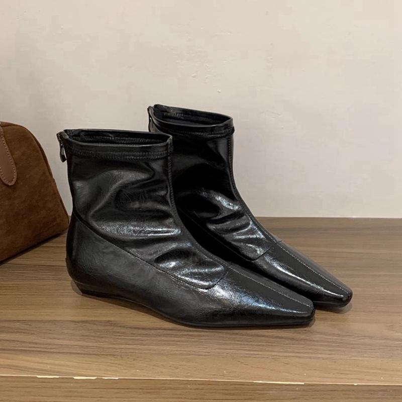 

Fashion SUOJIALUN Winter New Brand Women Ankle Boots Fashion Square Low Heel Casual Short Boots Back Zip Ladies Dress Chelsea Boost 39