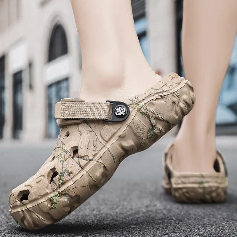 Mode 2024 Sommer Neue männer Hausschuhe Outdoor Garten Clogs Männlichen Casual Schuhe Mode Luxus Sandalen Komfort Hause Weiche Hausschuhe 40-45