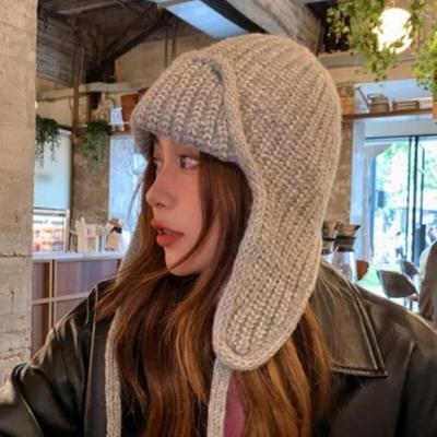 Pull Tressé pour Femme avec Chapeau à Oreilles