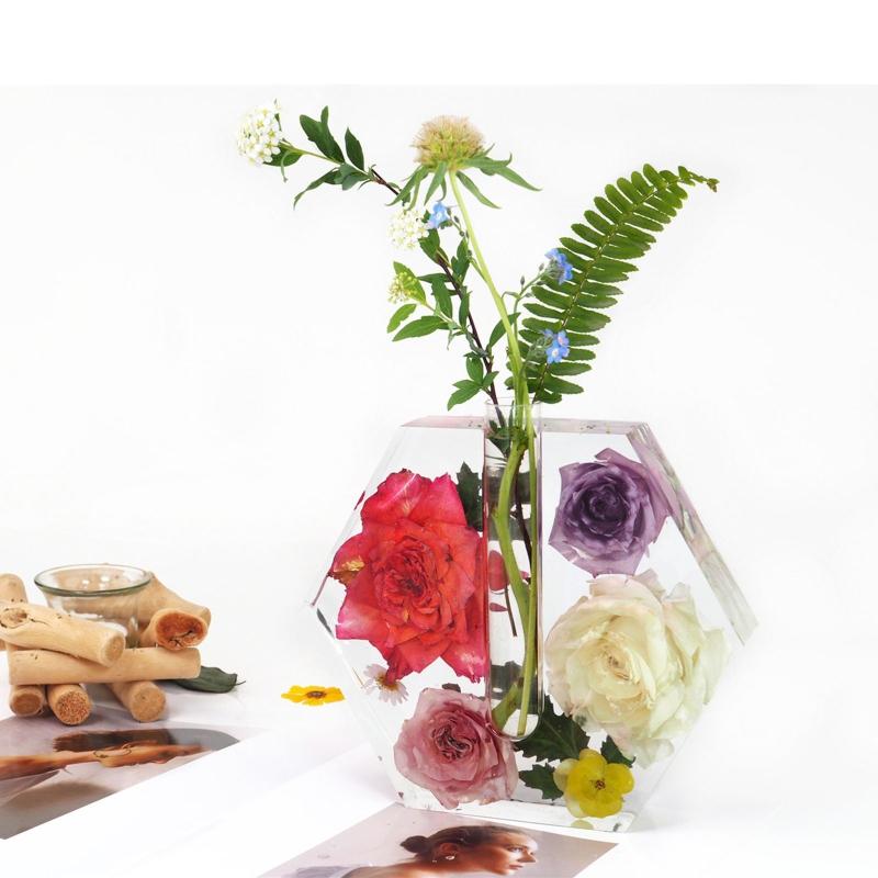 DIY Craft Resin Silicone Mold 2-in-1 Test Tube Water Planting Vase Template for Art Decoration House Accs Casting