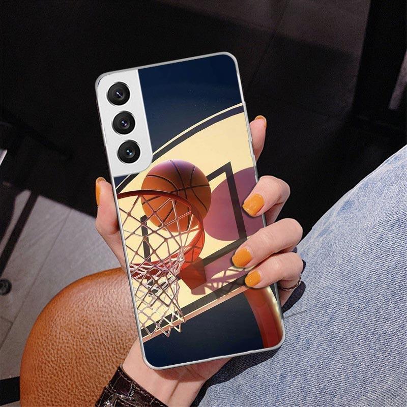 Basketball Basket Sports Phone Case For Samsung Galaxy S24 S25 Edge S26 Ultra S23 S22 S21 Plus S20 FE + Personalized Print Cover
