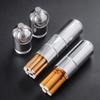 Stylish Cigarettes Container with Keychain Portable Cigarettes Holder Aluminum Metal Cigarettes Storage Tube for Men